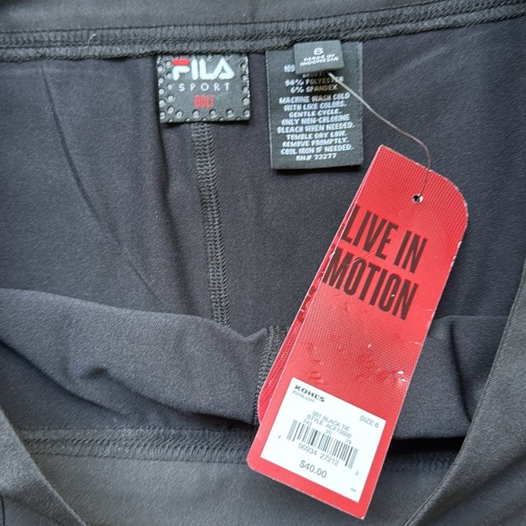NWT FILA SPORT Golf Black Skort Size 6 - Picture 14 of 16